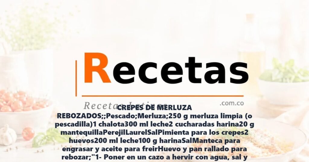 CREPES DE MERLUZA REBOZADOS;;Pescado;Merluza;250 g merluza limpia (o pescadilla)1 chalota300 ml leche2 cucharadas harina20 g mantequillaPerejilLaurelSalPimienta para los crepes2 huevos200 ml leche100 g harinaSalManteca para engrasar y aceite para freirHuevo y pan rallado para rebozar;"1- Poner en un cazo a hervir con agua, sal y laurel