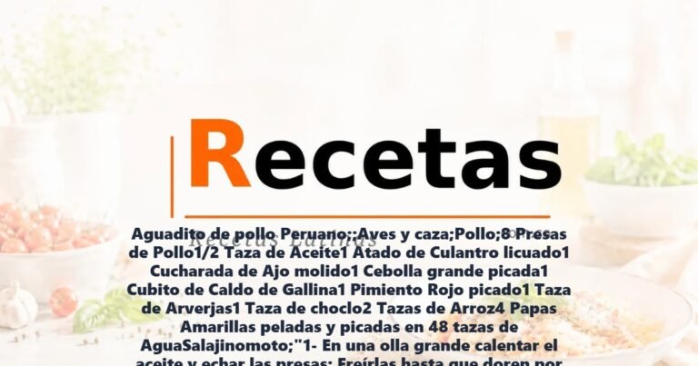 Aguadito de pollo Peruano;;Aves y caza;Pollo;8 Presas de Pollo1/2 Taza de Aceite1 Atado de Culantro licuado1 Cucharada de Ajo molido1 Cebolla grande picada1 Cubito de Caldo de Gallina1 Pimiento Rojo picado1 Taza de Arverjas1 Taza de choclo2 Tazas de Arroz4 Papas Amarillas peladas y picadas en 48 tazas de AguaSalajinomoto;"1- En una olla grande calentar el aceite y echar las presas; Freírlas hasta que doren por todos los lados; retirarlas y echar la cebolla, los ajos