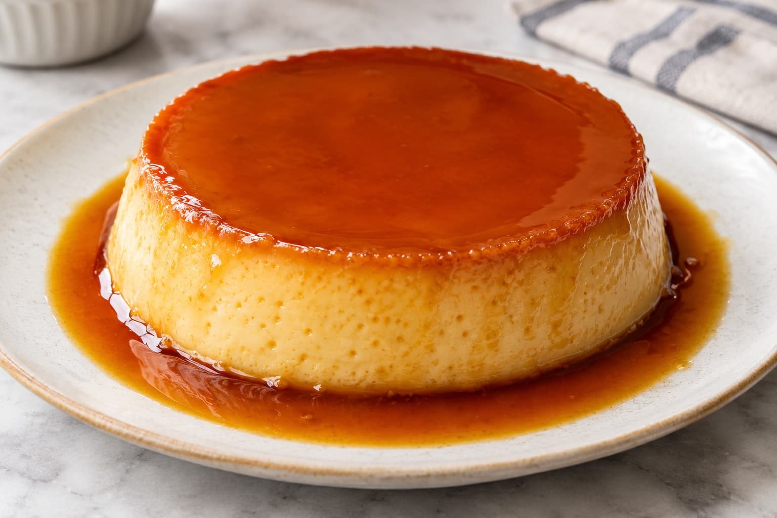 Flan rápido colombiano casero, suave y cremoso con caramelo